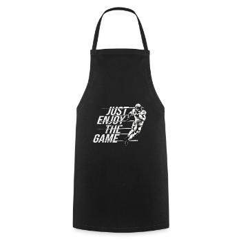 Football américain JUSTE PROFITER DU JEU Dire - Tablier de cuisine - noir - Devant - AI Model Male 185 dark (185cm)