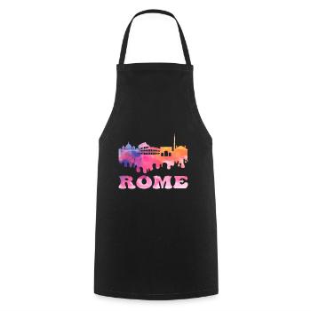 Rom Rome Italien Stadt Skyline Splash Bunt - Kochschürze - Schwarz - Vorne - AI Model Male 185 dark (185cm)