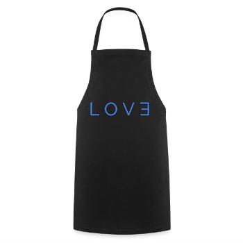 Love Logo blue - Kochschürze - Schwarz - Vorne - AI Model Male 185 dark (185cm)