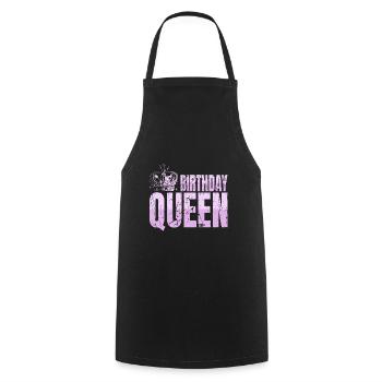 Anniversaire Reine Femmes Anniversaire Reine - Tablier de cuisine - noir - Devant - AI Model Male 185 dark (185cm)