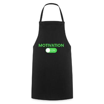 Motivation ON - Tablier de cuisine - noir - Devant - AI Model Male 185 dark (185cm)