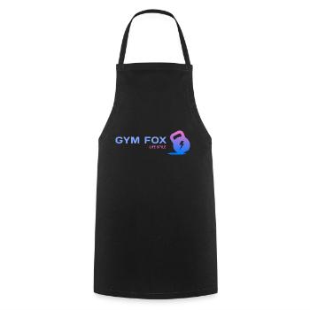 GYM FOX - Motivating Gym and Fitness Designs - Cooking Apron - black - Front - AI Model Male 185 dark (185cm)
