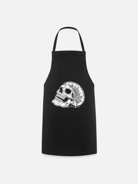 Schädel Skull Horror Skelett Halloween Metall - Kochschürze - Schwarz