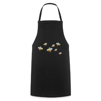 Hobby beekeeper and bee colony Beekeeper loves honey bee - Cooking Apron - black - Front - AI Model Male 185 dark (185cm)