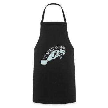 Ich liebe Manatee, Dugong - Kochschürze - Schwarz - Vorne - AI Model Male 185 dark (185cm)