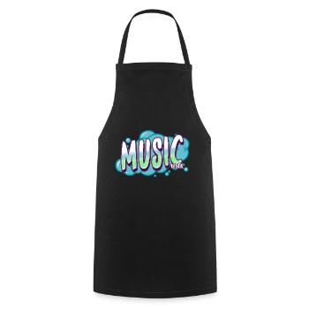 Music lover colorful green graffiti color paint spray - Cooking Apron - black - Front - AI Model Male 185 dark (185cm)