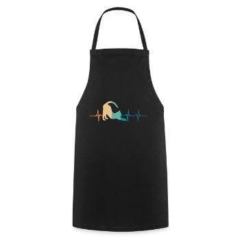 battement De cœur chat - Tablier de cuisine - noir - Devant - AI Model Male 185 dark (185cm)