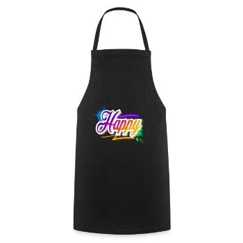 Happy - Cooking Apron - black - Front - AI Model Male 185 dark (185cm)