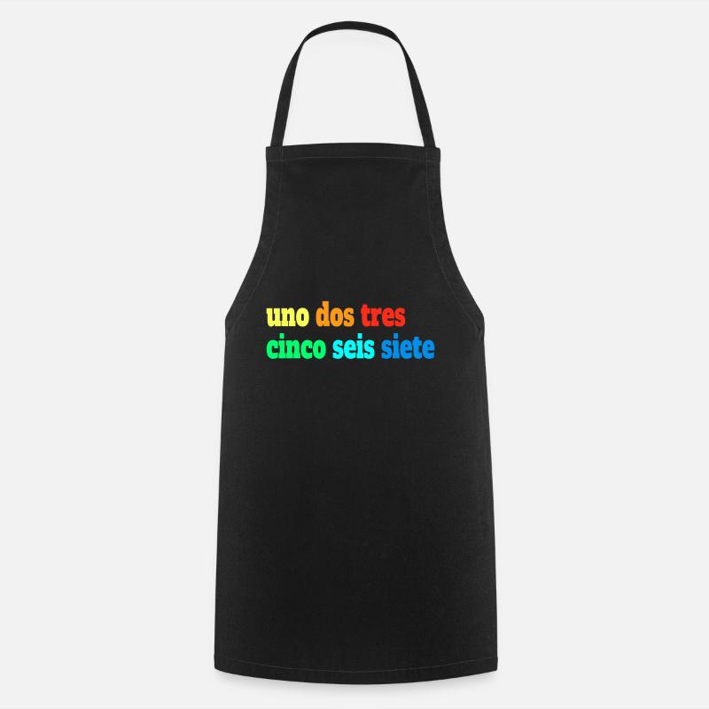Uno dos tres cinco seis siete - Cooking Apron - black