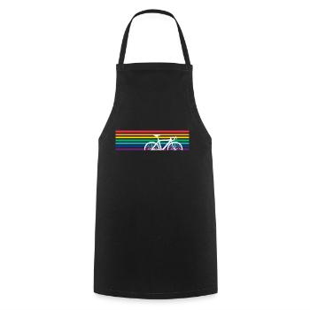 Fahrrad Regenbogen Bunt Fahrradfahrer - Kochschürze - Schwarz - Vorne - AI Model Male 185 dark (185cm)