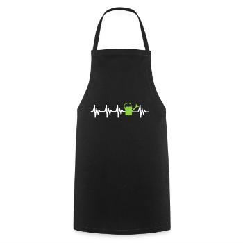 Horticultural heartbeat Watering can gardener's garden - Cooking Apron - black - Front - AI Model Male 185 dark (185cm)