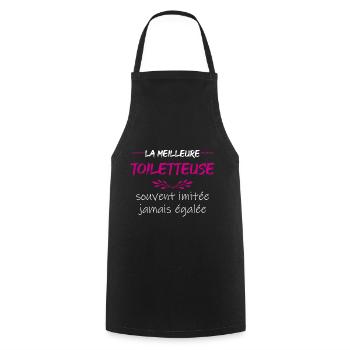 Cadeau pour toiletteuse | la meilleure - Tablier de cuisine - noir - Devant - AI Model Male 185 dark (185cm)