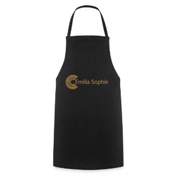 For Emilia Sophie - Cooking Apron - black - Front - AI Model Male 185 dark (185cm)