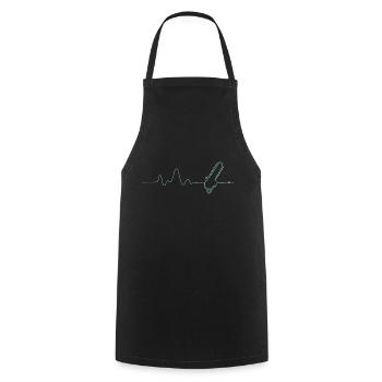Tronçonneuse Heartbeat Woodworker Hommes Femmes - Tablier de cuisine - noir - Devant - AI Model Male 185 dark (185cm)
