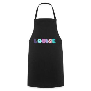 Name - Louise - Cooking Apron - black - Front - AI Model Male 185 dark (185cm)
