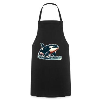 Orque Épaulard - Tablier de cuisine - noir - Devant - AI Model Male 185 dark (185cm)