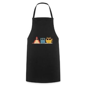 Coole Katzen mit Sonnenbrillen – Geometrisch - Kochschürze - Schwarz - Vorne - AI Model Male 185 dark (185cm)