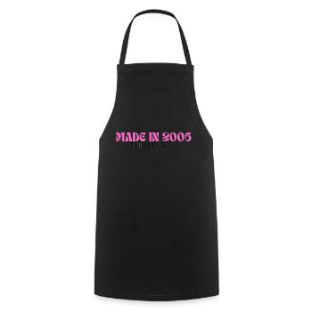 Made in 2008 - Perfection since day 1 - Cooking Apron - black - Front - AI Model Male 185 dark (185cm)