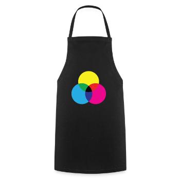 CMYK Cyan Magenta Yellow Colors Art Gift Idea - Cooking Apron - black - Front - AI Model Male 185 dark (185cm)