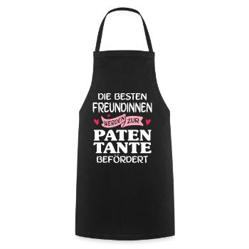 Die besten Freundinnen werden zur Patentante... - Kochschürze - Schwarz - Vorne - AI Model Male 185 dark (185cm)