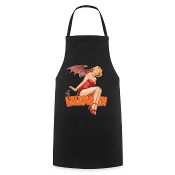Halloween Vampire Lady Scary Trick or Treat Outfit - Cooking Apron - black - Front - AI Model Male 185 dark (185cm)