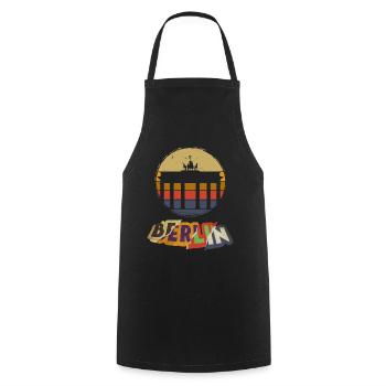 Berlin Germany City Skyline Vintage Retro - Cooking Apron - black - Front - AI Model Male 185 dark (185cm)
