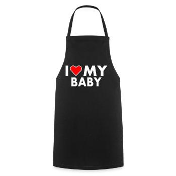 I love my baby - Cooking Apron - black - Front - AI Model Male 185 dark (185cm)