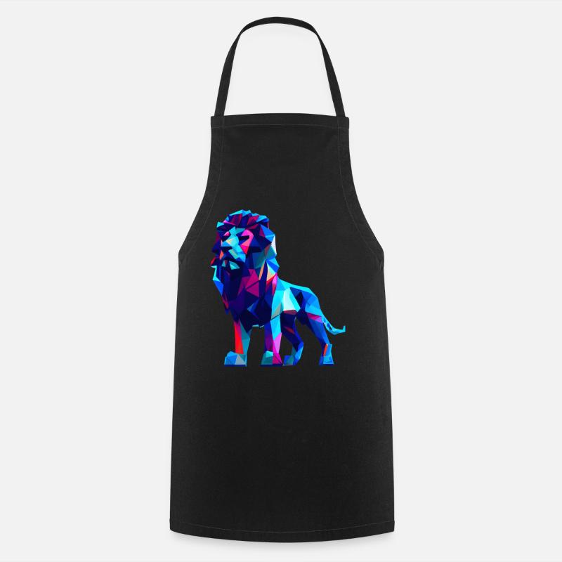 Polygon Lions - Cooking Apron - black