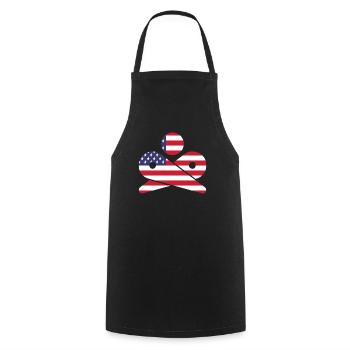 Retro pinball machine USA American flag - Cooking Apron - black - Front - AI Model Male 185 dark (185cm)