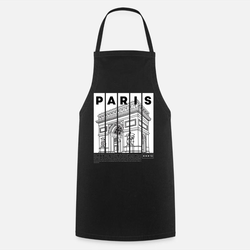 Log arc triomphe paris - Tablier de cuisine - noir