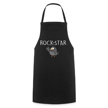Rock Star - Kochschürze - Schwarz - Vorne - AI Model Male 185 dark (185cm)