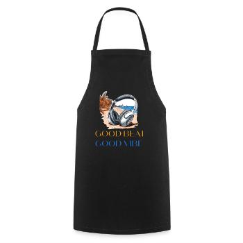 Good Beat, Good Vibe Headphones on Palm Beach - Cooking Apron - black - Front - AI Model Male 185 dark (185cm)