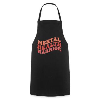 Guerrier de la santé mentale - Tablier de cuisine - noir - Devant - AI Model Male 185 dark (185cm)