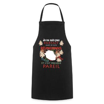 Réunionnais Collègue Et Ami - Tablier de cuisine - noir - Devant - AI Model Male 185 dark (185cm)