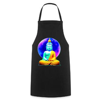 Colorful Buddha in Yoga Position Background Univers - Cooking Apron - black - Front - AI Model Male 185 dark (185cm)