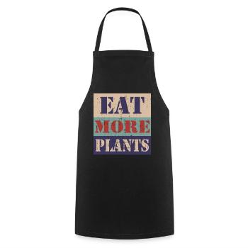 Mangez plus de plantes - Tablier de cuisine - noir - Devant - AI Model Male 185 dark (185cm)