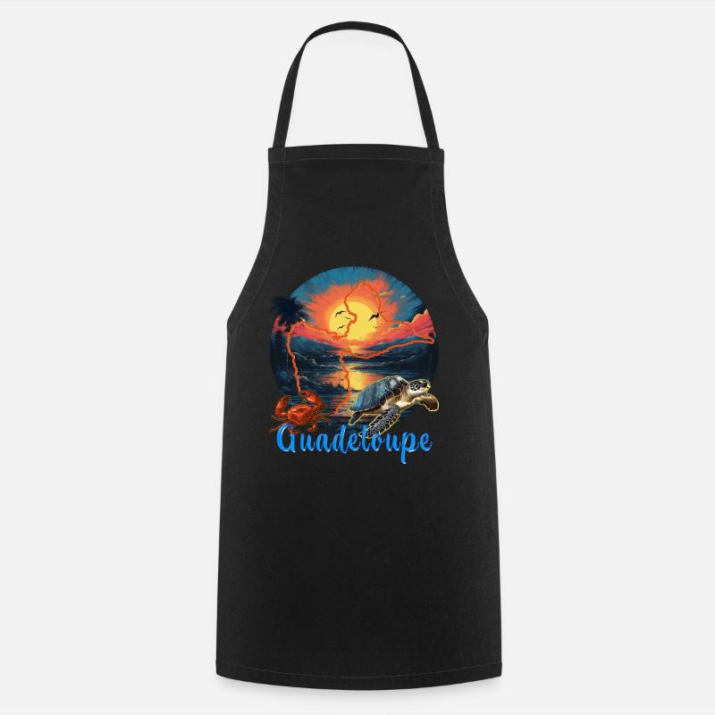 Guadeloupe 971 Tropicale Paradis - Tablier de cuisine - noir
