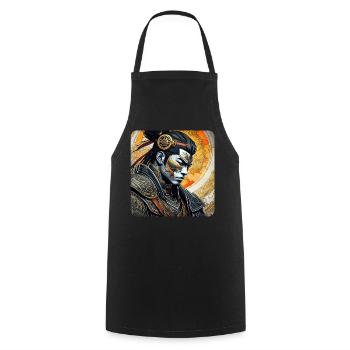 Fier samouraï avec tatouage Japon Asie Ninja Kendo - Tablier de cuisine - noir - Devant - AI Model Male 185 dark (185cm)