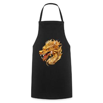 Dragon Fantaisie Magie Mysticisme Mythologie Créature - Tablier de cuisine - noir - Devant - AI Model Male 185 dark (185cm)
