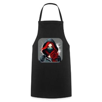 Fille Cyberpunk Cool VI - Tablier de cuisine - noir - Devant - AI Model Male 185 dark (185cm)