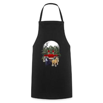 Conte de fées Fantasy Médiéval Chevalier Forteresse Château - Tablier de cuisine - noir - Devant - AI Model Male 185 dark (185cm)