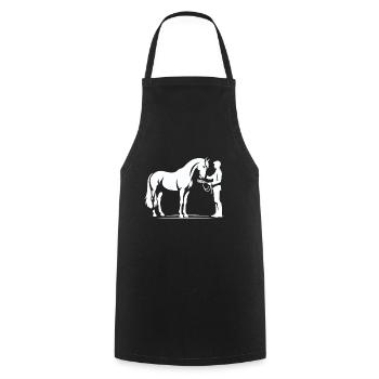 Cheval Fou - Tablier de cuisine - noir - Devant - AI Model Male 185 dark (185cm)