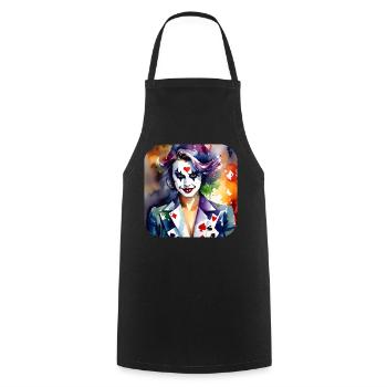 Cool Harlequin Poker Gothic Girl - Cooking Apron - black - Front - AI Model Male 185 dark (185cm)