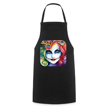 Cool Harlequin Gothic Girl - Cooking Apron - black - Front - AI Model Male 185 dark (185cm)