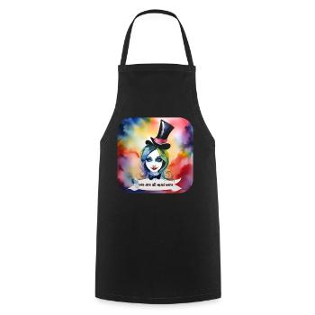 Cool Harlequin Gothic Girl - Cooking Apron - black - Front - AI Model Male 185 dark (185cm)