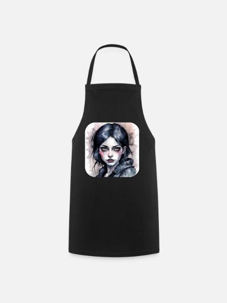 Cooles Gothic Punk Girl - Kochschürze - Schwarz
