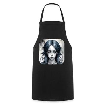 Fille punk gothique cool - Tablier de cuisine - noir - Devant - AI Model Male 185 dark (185cm)