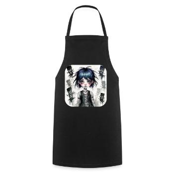 Fille punk gothique cool - Tablier de cuisine - noir - Devant - AI Model Male 185 dark (185cm)