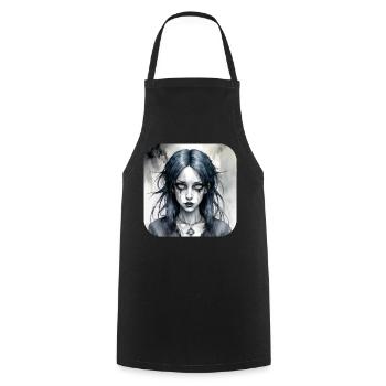 Fille punk gothique cool - Tablier de cuisine - noir - Devant - AI Model Male 185 dark (185cm)