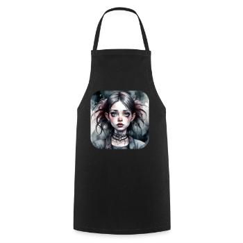 Fille punk gothique cool - Tablier de cuisine - noir - Devant - AI Model Male 185 dark (185cm)